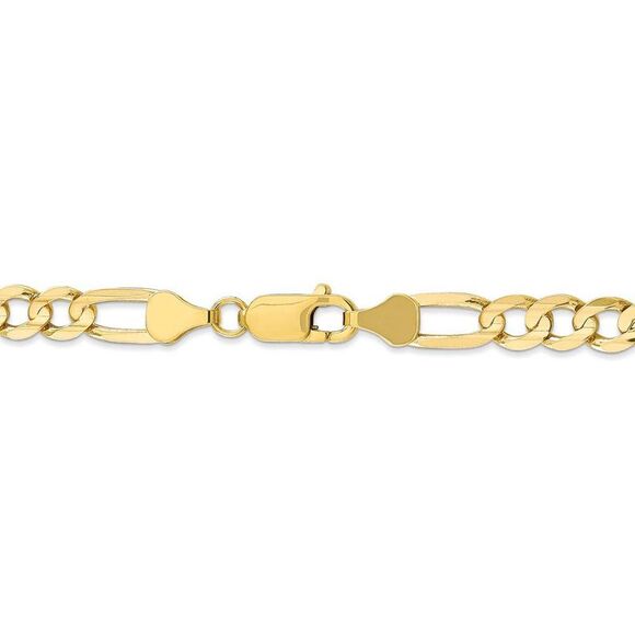 Men's 6mm, 10k Yellow Gold, Concave Figaro Chain Necklace, 18 Inch - Picture 4 of 8
